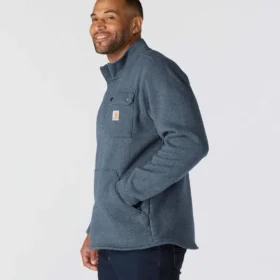 Pull en polaire à quart de zip coupe décontractée pour homme