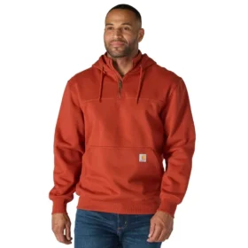 Sweat à capuche Paxton pour homme, épais et déperlant, avec fermeture éclair 1/4 - Sweats à capuche carhartt Rain Defender