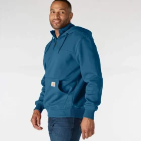 Sweat à capuche Paxton pour homme, épais et déperlant, avec fermeture éclair 1/4 – Sweats à capuche carhartt Rain Defender