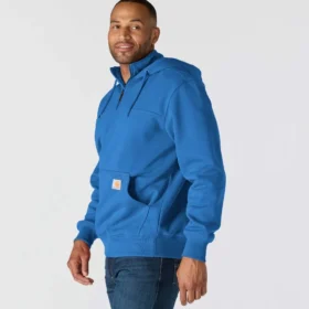 Sweat à capuche Paxton pour homme, épais et déperlant, avec fermeture éclair 1/4 – Sweats à capuche carhartt Rain Defender