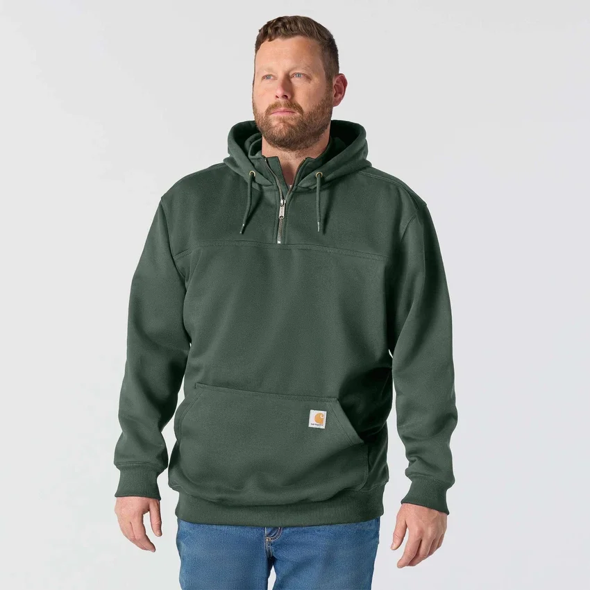 Sweat à capuche Paxton pour homme, épais et déperlant, avec fermeture éclair 1/4 - Sweats à capuche carhartt Rain Defender