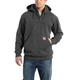 Sweat à capuche Paxton pour homme, épais et déperlant, avec fermeture éclair 1/4 – Sweats à capuche carhartt Rain Defender