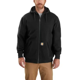 Sweat à capuche zippé intégral pour homme Paxton, hydrofuge et doublé thermique - Sweats à capuche carhartt Rain Defender