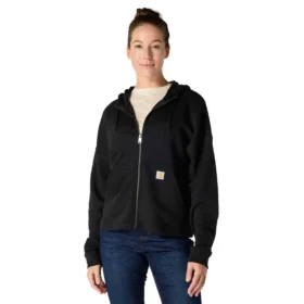 Sweat-shirt à capuche et fermeture éclair intégrale en Tencel™ léger pour femme