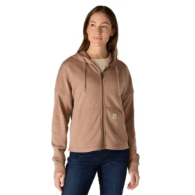 Sweat-shirt à capuche et fermeture éclair intégrale en Tencel™ léger pour femme