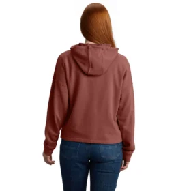 Sweat-shirt à capuche et fermeture éclair intégrale en Tencel™ léger pour femme