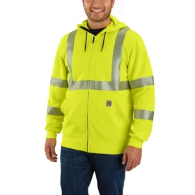 Sweat-shirt à capuche et fermeture éclair intégrale « Force » haute visibilité Classe 3 pour homme