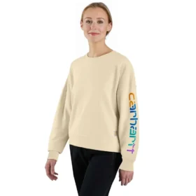 Sweat-shirt femme ample en Tencel™ léger à manchettes imprimées