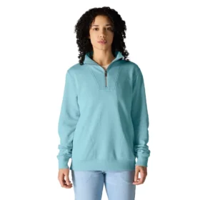 Sweat-shirt léger en Tencel à demi-zip pour femme