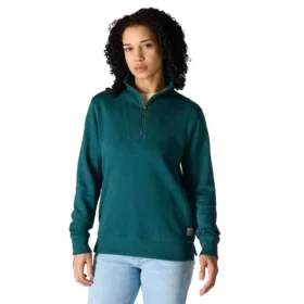 Sweat-shirt léger en Tencel à demi-zip pour femme