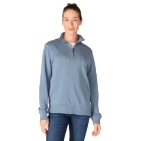 Sweat-shirt léger en Tencel à demi-zip pour femme