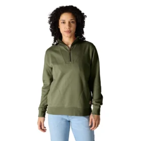 Sweat-shirt léger en Tencel à demi-zip pour femme