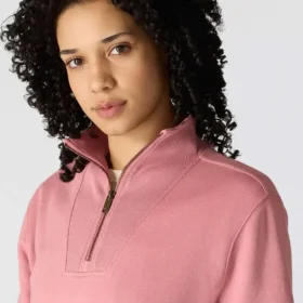 Sweat-shirt léger en Tencel à demi-zip pour femme