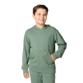 Sweat-shirt à manchons longs pour garçon, teint en pièce et repensé (Enfant/Jeune)