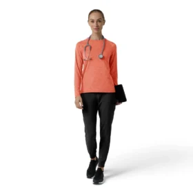 T-shirt de performance à manches longues chiné Force Sub-Scrubs pour femme