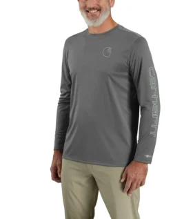 T-shirt léger à manchettes longues pour homme Force Sun Defender UPF 50+ évacuant l’humidité – Chemises de protection solaire