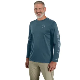 T-shirt léger à manchettes longues pour homme Force Sun Defender UPF 50+ évacuant l’humidité – Chemises de protection solaire