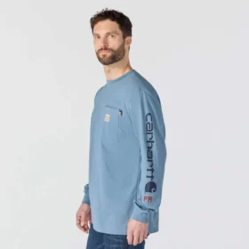 T-shirt à manches longues et coupe ample « Fr Force Irvine » pour homme avec logo – Chemises ignifugées