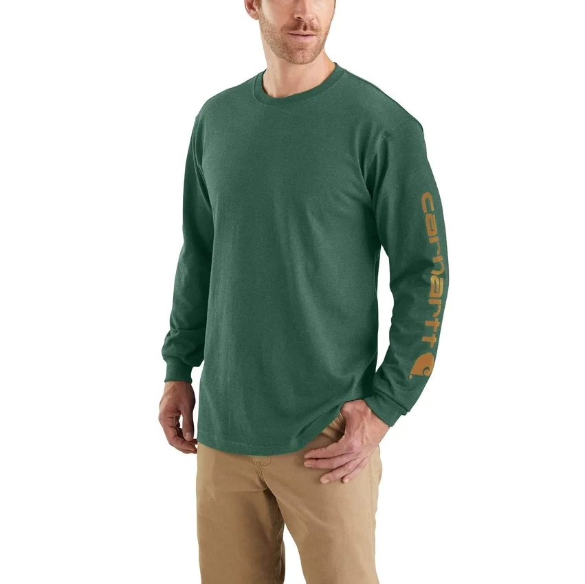 T-shirt à manches longues et logo pour homme Dearborn, coupe ample, tissu épais