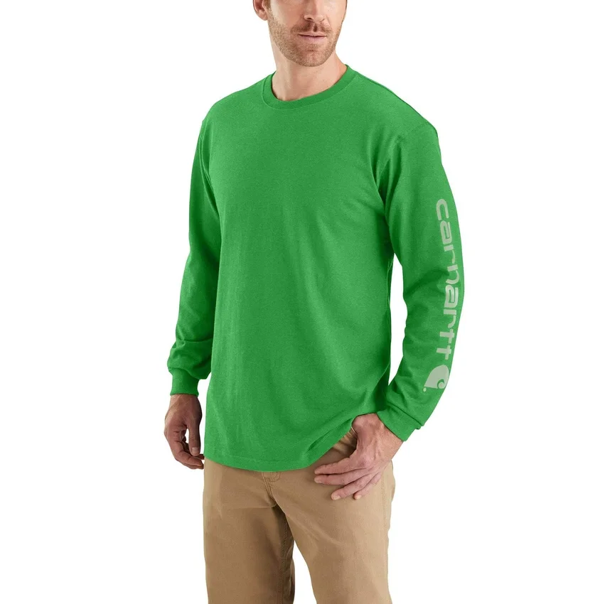 T-shirt à manches longues et logo pour homme Dearborn, coupe ample, tissu épais