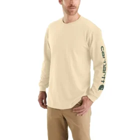 T-shirt à manches longues et logo pour homme Dearborn, coupe ample, tissu épais