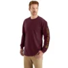 T-shirt à manches longues et logo pour homme Dearborn, coupe ample, tissu épais