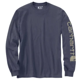 T-shirt à manches longues et logo pour homme Dearborn, coupe ample, tissu épais