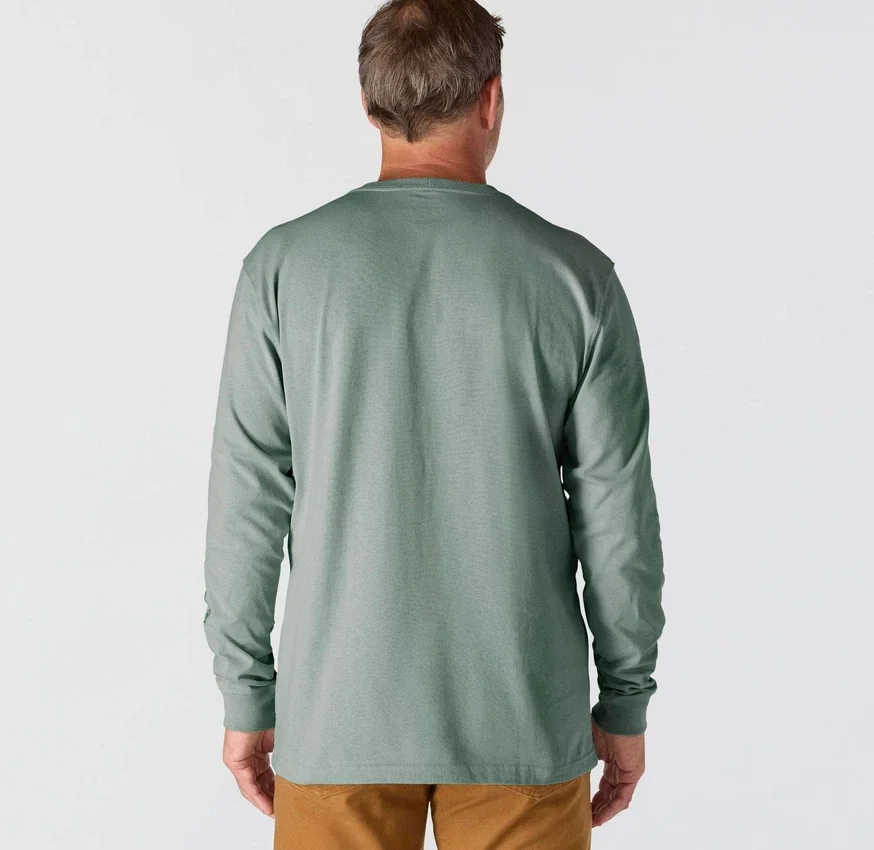 T-shirt à manches longues et logo pour homme Dearborn, coupe ample, tissu épais