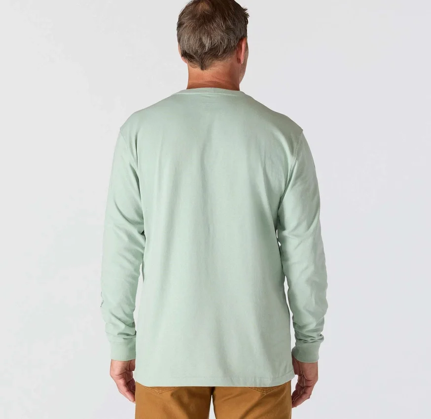 T-shirt à manches longues et logo pour homme Dearborn, coupe ample, tissu épais