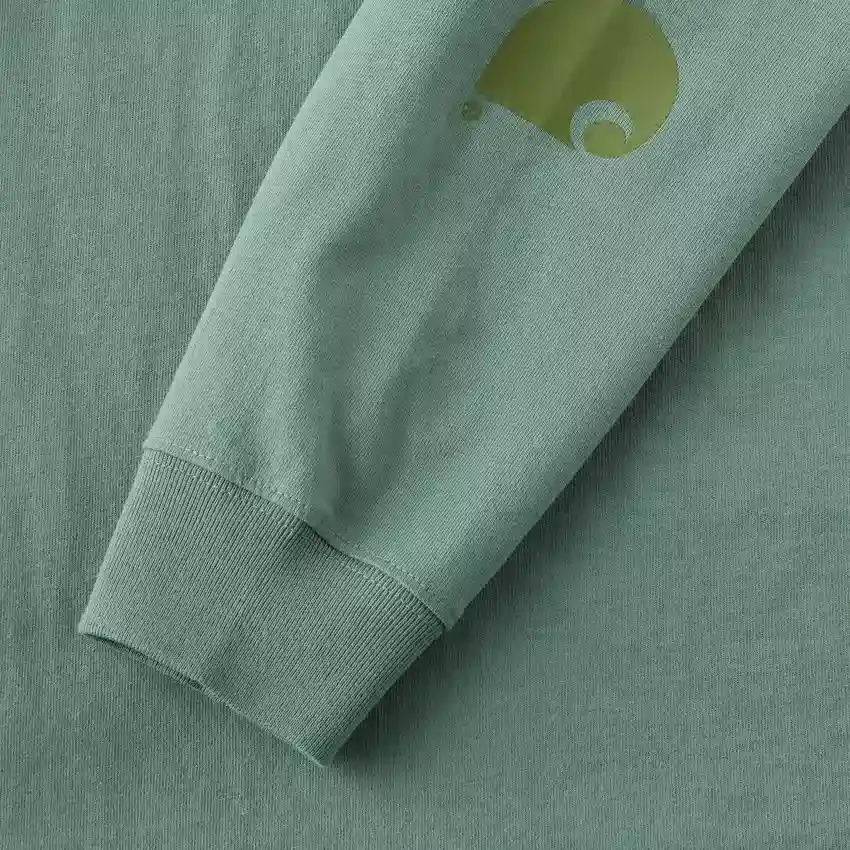 T-shirt à manches longues et logo pour homme Dearborn, coupe ample, tissu épais