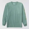 T-shirt à manches longues et logo pour homme Dearborn, coupe ample, tissu épais