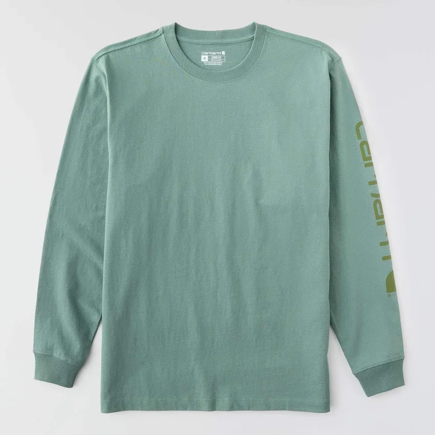 T-shirt à manches longues et logo pour homme Dearborn, coupe ample, tissu épais