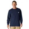 T-shirt à manches longues et poche pour homme Dearborn, coupe ample et tissu épais