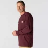 T-shirt à manches longues et poche pour homme Dearborn, coupe ample et tissu épais