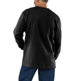 T-shirt à manches longues et poche pour homme Dearborn, coupe ample et tissu épais