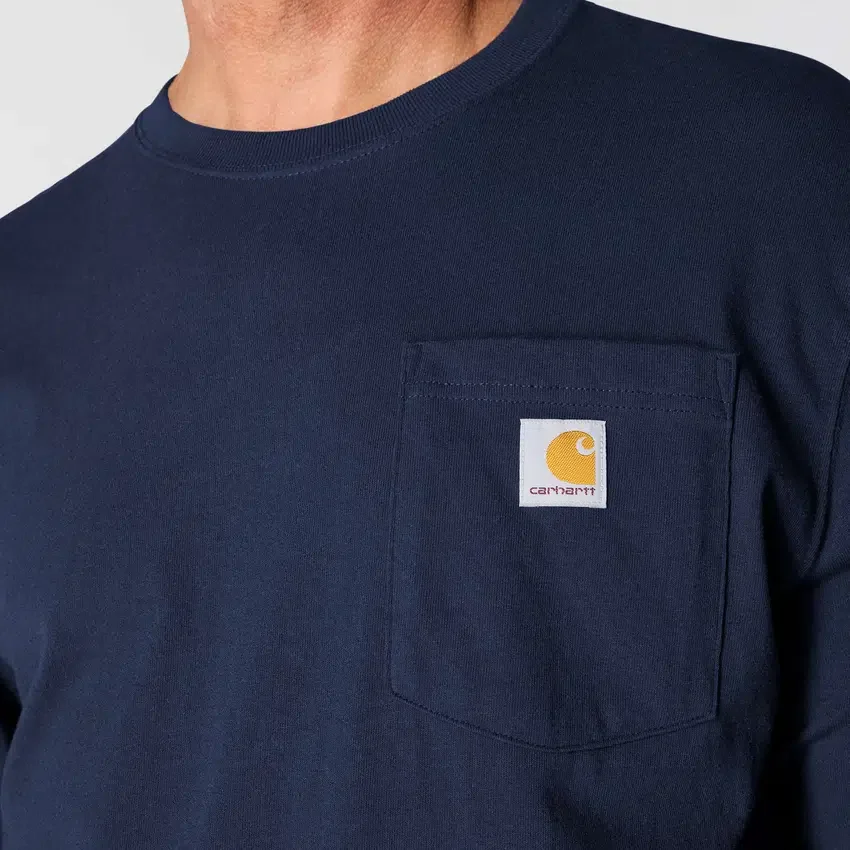 T-shirt à manches longues et poche pour homme Dearborn, coupe ample et tissu épais