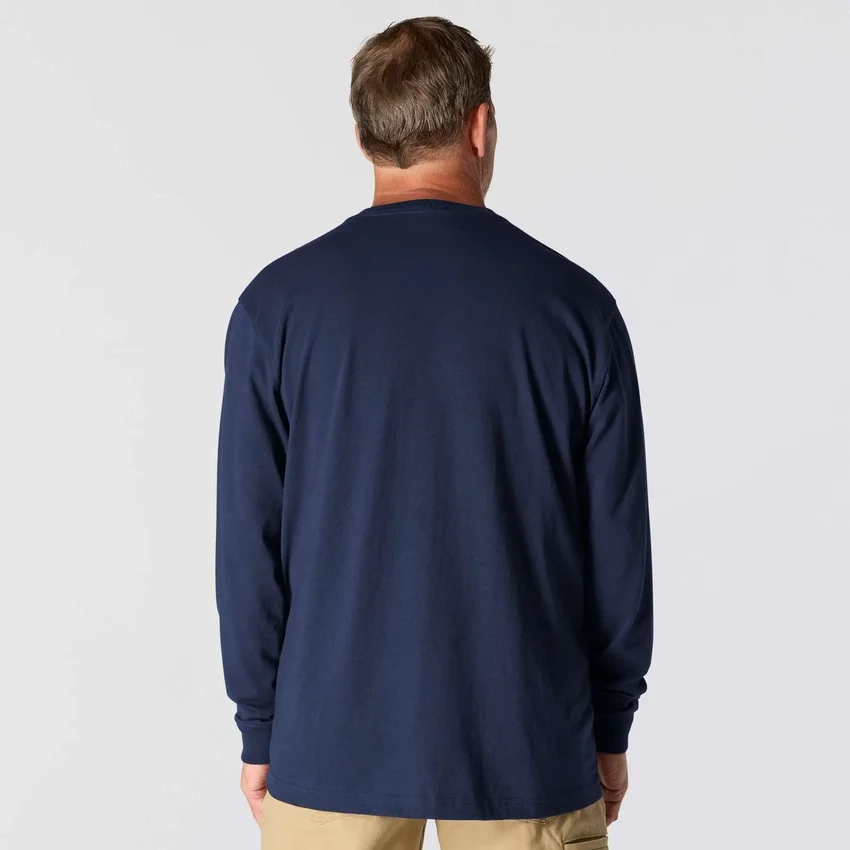 T-shirt à manches longues et poche pour homme Dearborn, coupe ample et tissu épais