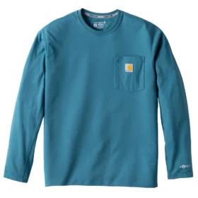 T-shirt à manches longues pour homme Force, évacuant l'humidité et doté d'une poche