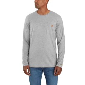 T-shirt à manches longues pour homme Force, évacuant l'humidité et doté d'une poche