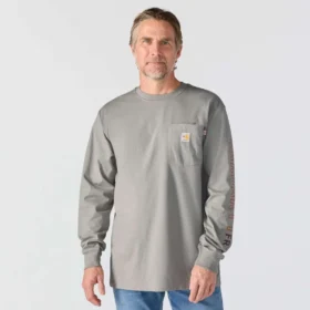 T-shirt à manchettes longues Force Irvine Fr pour homme avec motif « Flames » – Chemises ignifugées