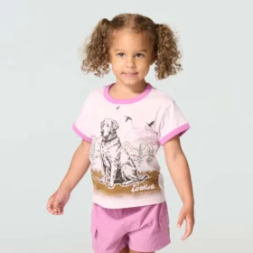 T-shirt à manchons courts « Dog Ringer » pour fille (enfant/tout-petit)