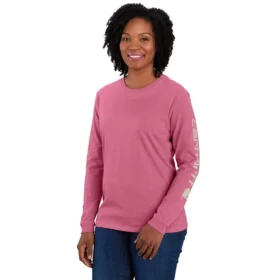 T-shirt à manchons longs épais et ample pour femme « Dearborn » avec logo