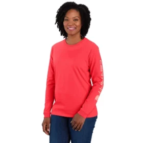 T-shirt à manchons longs épais et ample pour femme « Dearborn » avec logo