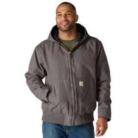 Veste active isolante en toile de coton délavée pour homme