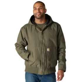 Veste active isolante en toile de coton délavée pour homme