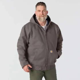 Veste active isolante en toile de coton délavée pour homme