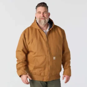 Veste active isolante en toile de coton délavée pour homme