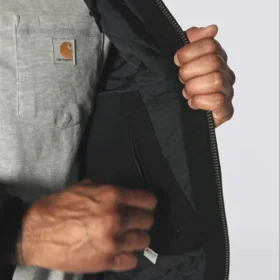 Veste active isolante en toile de coton délavée pour homme