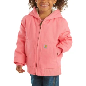 Veste Active Jac à capuche isolée en toile avec fermeture éclair sur le devant pour filles (bébés/tout-petits)