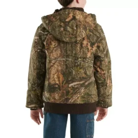 Veste camouflage à capuche isolée en toile à fermeture éclair pour garçon (Enfant/Jeune)